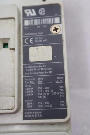 Cutler-hammer hm2p400x5ws10 motor circuit protector series c stock #3202 - Image 3