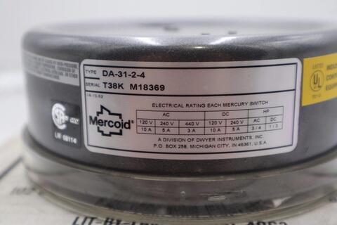 Dwyer instruments mercoid da-31-2-4 t39k mechanical pressure switch #l-800 - Image 4
