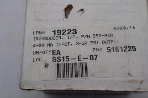 New controlair o/b 0-30psi electric to pneumatic transducer 550-aia stock l-785 - Image 3
