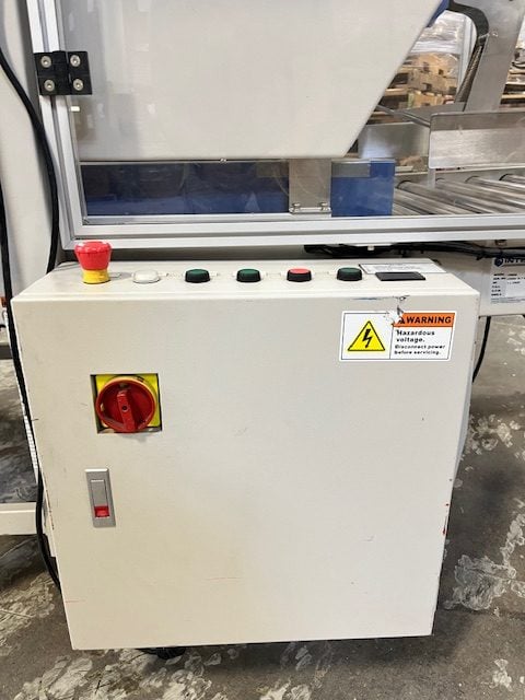 Interpak #RA-600SB, Fully Random Automatic Taping Machine, 110 V., 2x 1/3HP drives, 2016 - Image 6