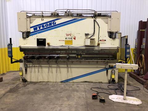 140 Ton, Wysong #THS140-144, hydraulic press brake, 12' overall, 8" stroke, 17" Shut Height, 9" adj., 30 HP - Image 1