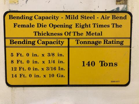 140 Ton, Wysong #THS140-144, hydraulic press brake, 12' overall, 8" stroke, 17" Shut Height, 9" adj., 30 HP - Image 3