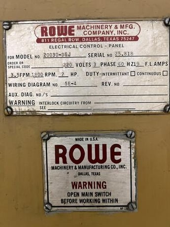 20000 lb. Rowe #20030-DSJ, motorized coil reel uncoiler, 30" width, 60" outside dimensions, pneumatic hold - Image 4