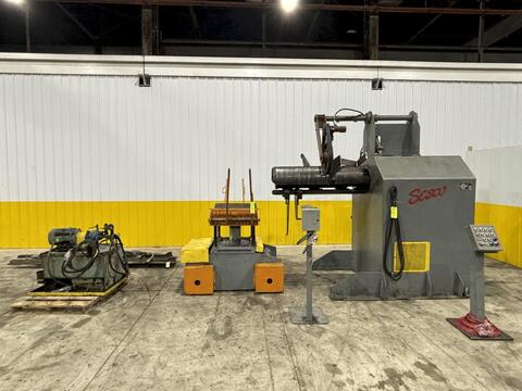 30000 lb. Sesco #55-523, motorized coil reel uncoiler, 60" mandrel width, hydraulic expansion, hydraulic - Image 3