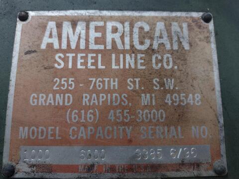 6000 lb. American #1000, motorized coil reel uncoiler & coil car, pendant Control, hydraulic vertical lift - Image 3