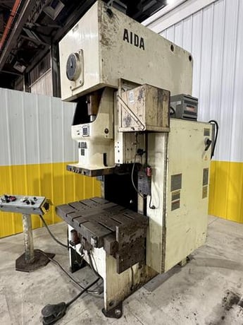 88 Ton, Aida #NC1-80(2), gap frame press, 6.3" stroke, 12.6" Shut Height, 3.15" adj., 40-85 SPM, air clutch & - Image 1