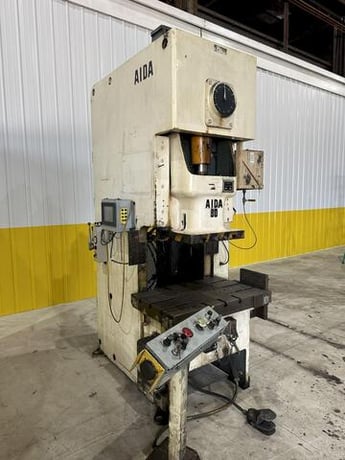 88 Ton, Aida #NC1-80(2), gap frame press, 6.3" stroke, 12.6" Shut Height, 3.15" adj., 40-85 SPM, air clutch & - Image 2