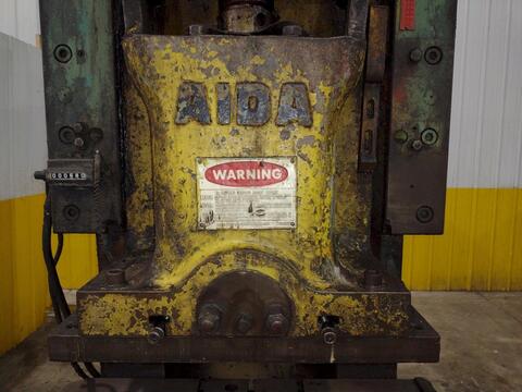 110 Ton, Aida #PR-XGC-100, gap frame press, 6.6" stroke, 2.95" adj., 50 SPM, 41.7" x22" bed, air clutch & - Image 3