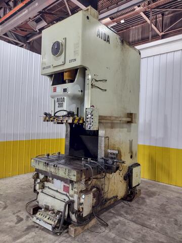 220 Ton, Aida #NC1-200(2), gap frame press, 9.84" stroke, 19.68" Shut Height, 4.33" adj., 57.7" x33" bed - Image 1