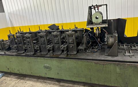 9 Stand, Yoder #M2, rollformer / tube mill, 2" arbor diameter, 13" roll space, 4"-7" vertical adj. - Image 7