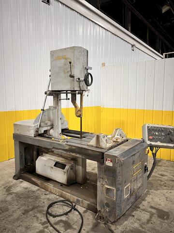 18" x 20" Hyd-Mech #VW-18, vertical band saw, 1-1/4" x 16' 3" blade, 65-385 SFM, powered hydraulic guide arm - Image 1