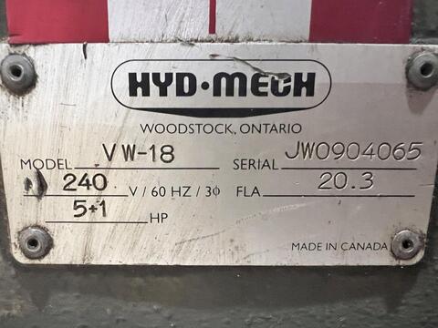 18" x 20" Hyd-Mech #VW-18, vertical band saw, 1-1/4" x 16' 3" blade, 65-385 SFM, powered hydraulic guide arm - Image 2