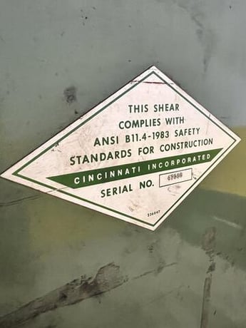 1/2" x 10' Cincinnati #HS500, hydraulic shear, 13 hydraulic holddown, 48" front operated power back gauge - Image 10
