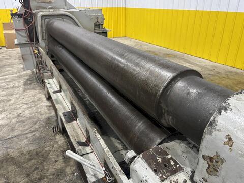 10' x 1/2" Webb #9L-1210, 3-roll initial pinch plate roll, 12" roll diameter, 6-12 FPM, air drop end, powered - Image 5