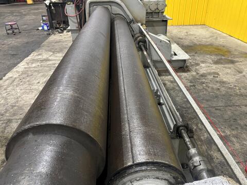 10' x 1/2" Webb #9L-1210, 3-roll initial pinch plate roll, 12" roll diameter, 6-12 FPM, air drop end, powered - Image 7