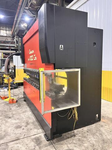 110 Ton, Amada #HFE100-3S, CNC hydraulic press brake, 10' overall, 106" between housing, 7.8" stroke, 16.5" - Image 6