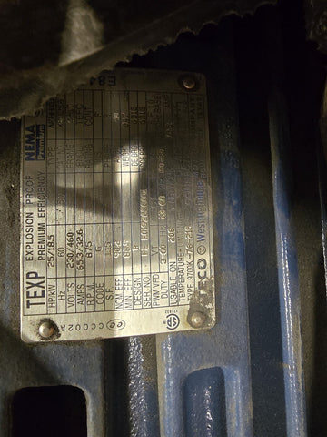 25 HP 900 RPM Westinghouse XP0258, Frame 326T, TEFC, 8P, 230/460 Volts - Image 3