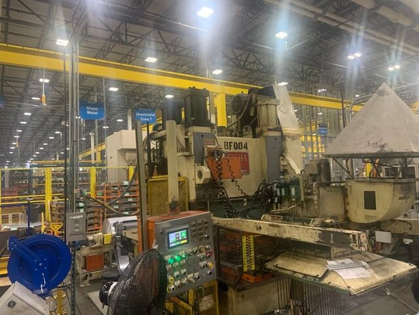 60 Ton, Burr Oak #FP2B-42, 1998 fin press line, 1.5" stroke, 12" Shut Height, 42' x 34" bed area, 133-350 - Image 9