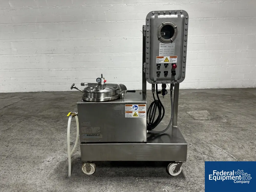 Rousselet Robatel #RC30VXR, Vert Basket Centrifuge, 316 Stainless Steel, 3000 RPM, 6 kg 13.2 lb. capacity - Image 1