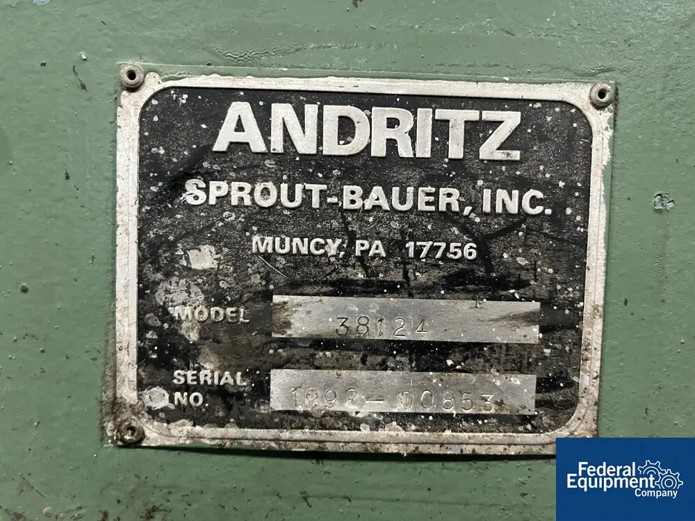 Andritz Sprout Bauer #38124, Hammer Mill, Carbon Steel, 38" diameter x 12" width grind,, 125 HP, direct motor - Image 2