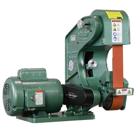 2" x 48" Burr King #482, belt grinder, 3-wheel 5" x 2", 7.5" throat, 120 V., 1 HP, 1ph, 6000 SFPM, NEW - Image 1