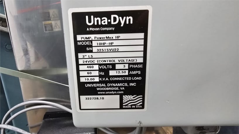 Una-Dyn #10HP-HP, PowerMax HP Pump, w/2" Hopper, 2" Inlet, 230 CFM, 10 HP, 460 V - Image 7
