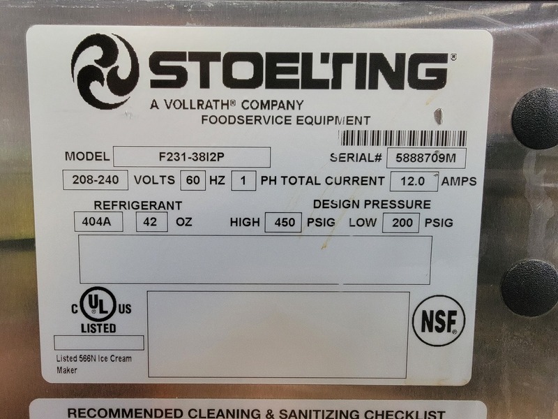 Stoelting #F231-38i2P, soft serve & frozen yogurt machine, (2) 3/4 HP drive motors, 12000 BTU/Hr. compressor - Image 2