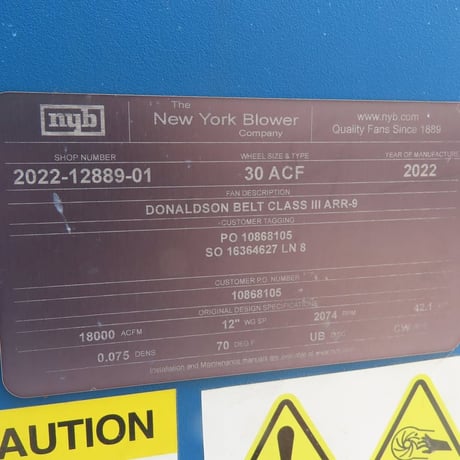 Donaldson Torit #DFE3-24, Dust Collectors, Baldor EM4115T, 50 HP, 3Ph, 230/460 V., 1775 RPM, w/ ductwork, 2022 - Image 10