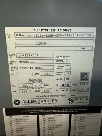 Allen-Bradley #Bulletin-1336, MCC, 156A, 460 Volts, (2 available) - Image 8