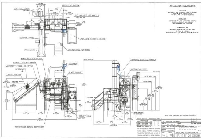 Rosler #JDBC-11/2, Continuous Barrell Blasting/Automatic Parts Deburring Machine, 13.75" diameter x 36" L - Image 3