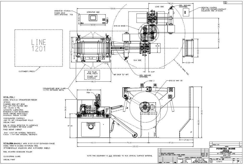 8000 lb. CWP #SFAC4-20, Space-Saver Automatic Coil Feed Line, 18" width x 60" outside dimension Coil, 20" - Image 2