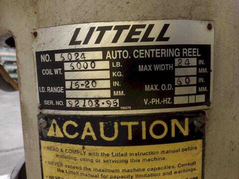 6000 lb. Littell, Servo Coil Feed Line, 24" width x 60" diameter Coil, 24" width x 0.25" thick Feeder - Image 10