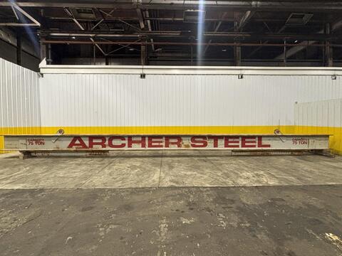 Archer Steel Spreader Bar/Lifting Beam, 75 Ton, 45' L, 3" diameter X 2.75" Picking Eyes, 13" x 24.5" I Beam - Image 1