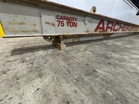 Archer Steel Spreader Bar/Lifting Beam, 75 Ton, 45' L, 3" diameter X 2.75" Picking Eyes, 13" x 24.5" I Beam - Image 2