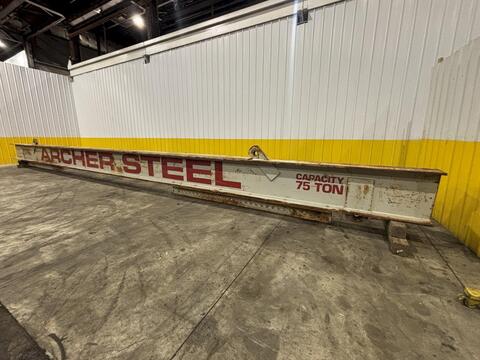 Archer Steel Spreader Bar/Lifting Beam, 75 Ton, 45' L, 3" diameter X 2.75" Picking Eyes, 13" x 24.5" I Beam - Image 4