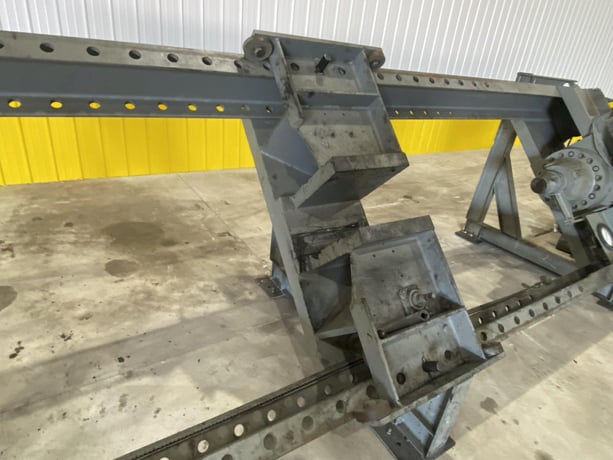 150 Ton, Dake, Horizontal Inclined Hydraulic Wheel Press, 8" Ram diameter, 48" Between Posts, 14' L, 10 HP - Image 4