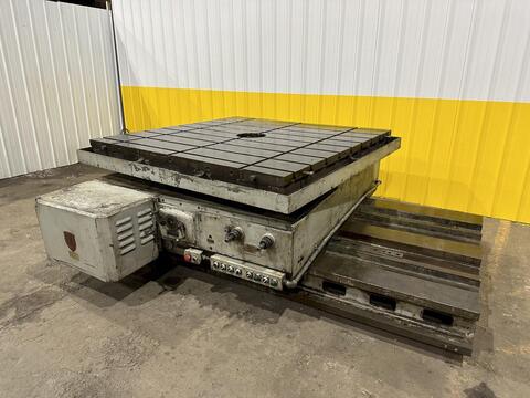 72" x 72" Giddings & Lewis, T-Slotted Powered Rotary Table, w/72" Powered Infeed Slide, 12000 lbs. capacity - Image 4