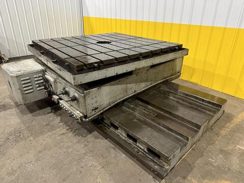 72" x 72" Giddings & Lewis, T-Slotted Powered Rotary Table, w/72" Powered Infeed Slide, 12000 lbs. capacity - Image 6