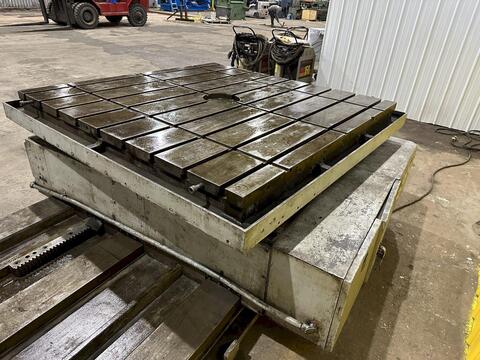 72" x 72" Giddings & Lewis, T-Slotted Powered Rotary Table, w/72" Powered Infeed Slide, 12000 lbs. capacity - Image 10