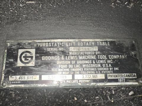 96" x 120" Giddings & Lewis, T-Slot Powered Air Lift Rotary Table, (8) T-Slots, 24" Height - Image 3