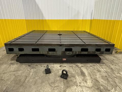 96" x 120" Giddings & Lewis, T-Slot Powered Air Lift Rotary Table, (8) T-Slots, 24" Height - Image 5