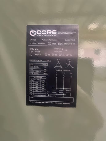 3750 KVA 12470 Delta Primary, 480Y/277 Secondary, PAD, ProCORe - Image 1