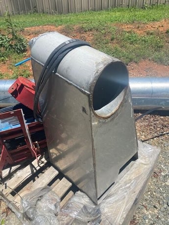 9" diameter x 53' long, Fertel, tubular inclined screw comveyor auger, carbon steel screw, 20 HP - Image 8