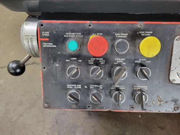 20" x 18" Marvel #81-11, vertical tilt frame saws, 10 HP, 1.25" x 169" blade, 60-400 FPM, 2003 - Image 4