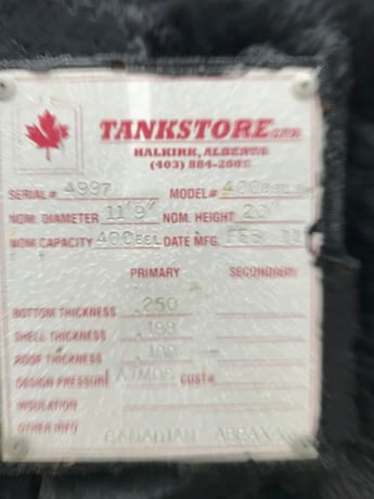 400 bbl Storage Tank, 2011 - Image 2