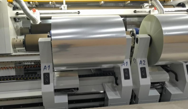 SRC Systems #2010CW, independent arm slitter rewinder, 72"-120" wide, Omron PLC, 2300 FPM, new - Image 7