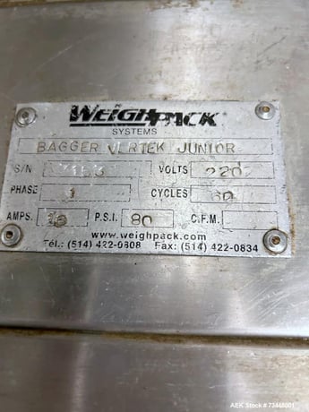 Weighpack #Vertek-Jr, VFFS, w/ Combiscale, 10-20 CPM, 1.5-5.5" width x 8" L max, single head - Image 8