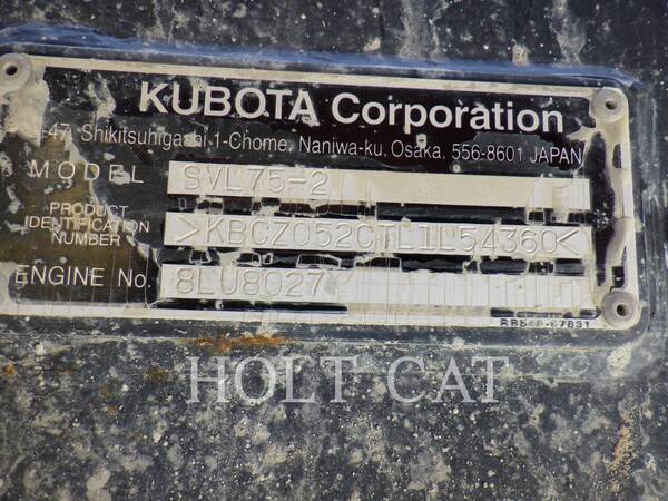 Kubota Manufacturing Of America SVL75-2, Skid Steer Loader, 1115 hours, S/N: 54360, 2021 - Image 6