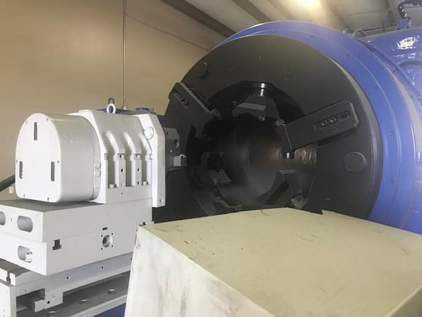 CRI Dan #HT24, CNC hollow spindle Oil Counbtry lathe, Fanu Control, front & rear chucks, 24" bore, 1989 - Image 5