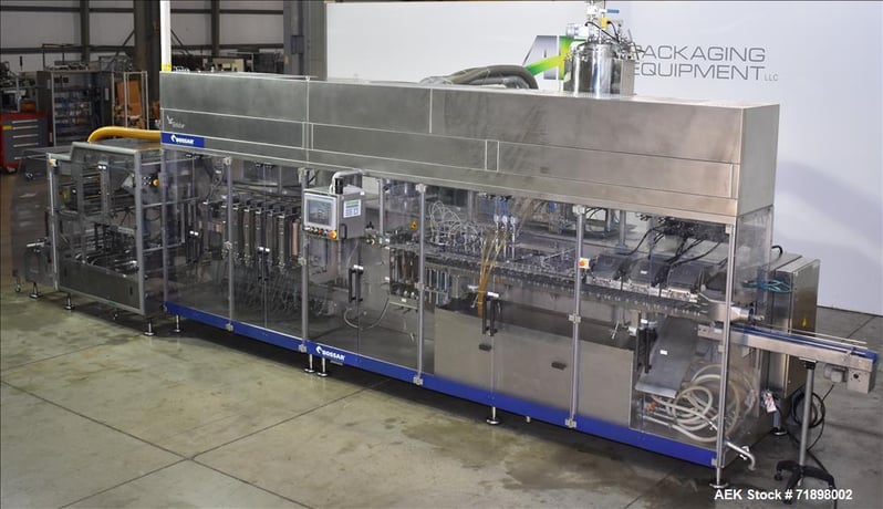 Bossar #BL3000-STU3, HFFS, Liquid Stand-Up Pouch Filler, 150 PPM, AB PLC, Stainless Steel, 3 nozzle, 480 V. - Image 2